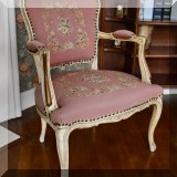 F04. Needlpoint arm chair with nailhead trim. 31”h x 29”w x 30”d 